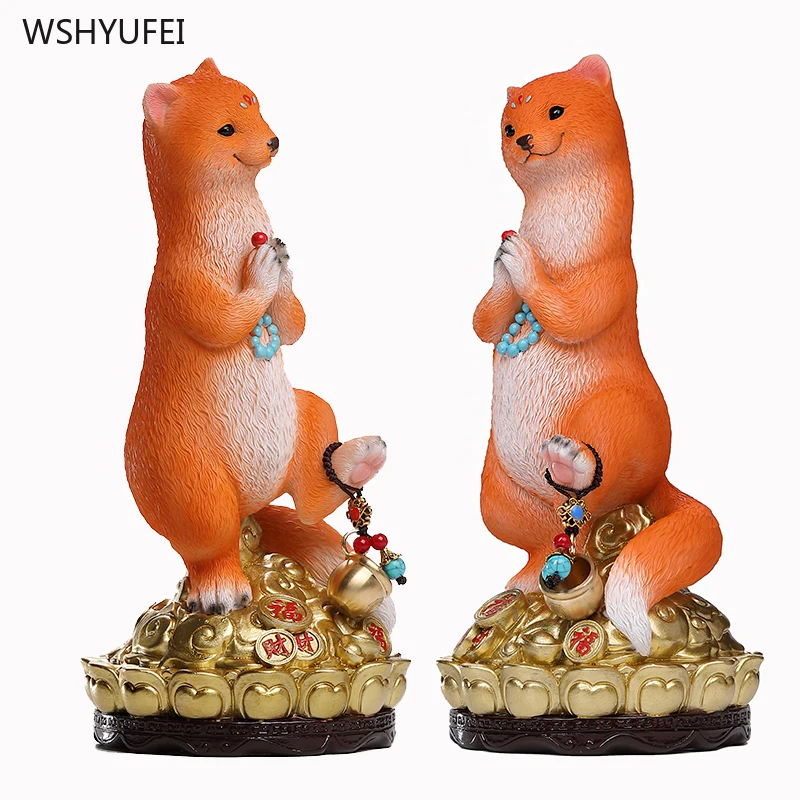 

Home Feng Shui Ornament Wong Tai Sin Authentic Ornament Office desktop decorations Home worship of yellow weasels gift 1pcs