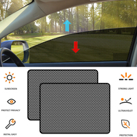 2Pcs Sunshade Stickers Sun Block Film Anti-UV Car Static Window Glass Sunscreen Curtain Insulation Car Sunroof Solar Film Shade