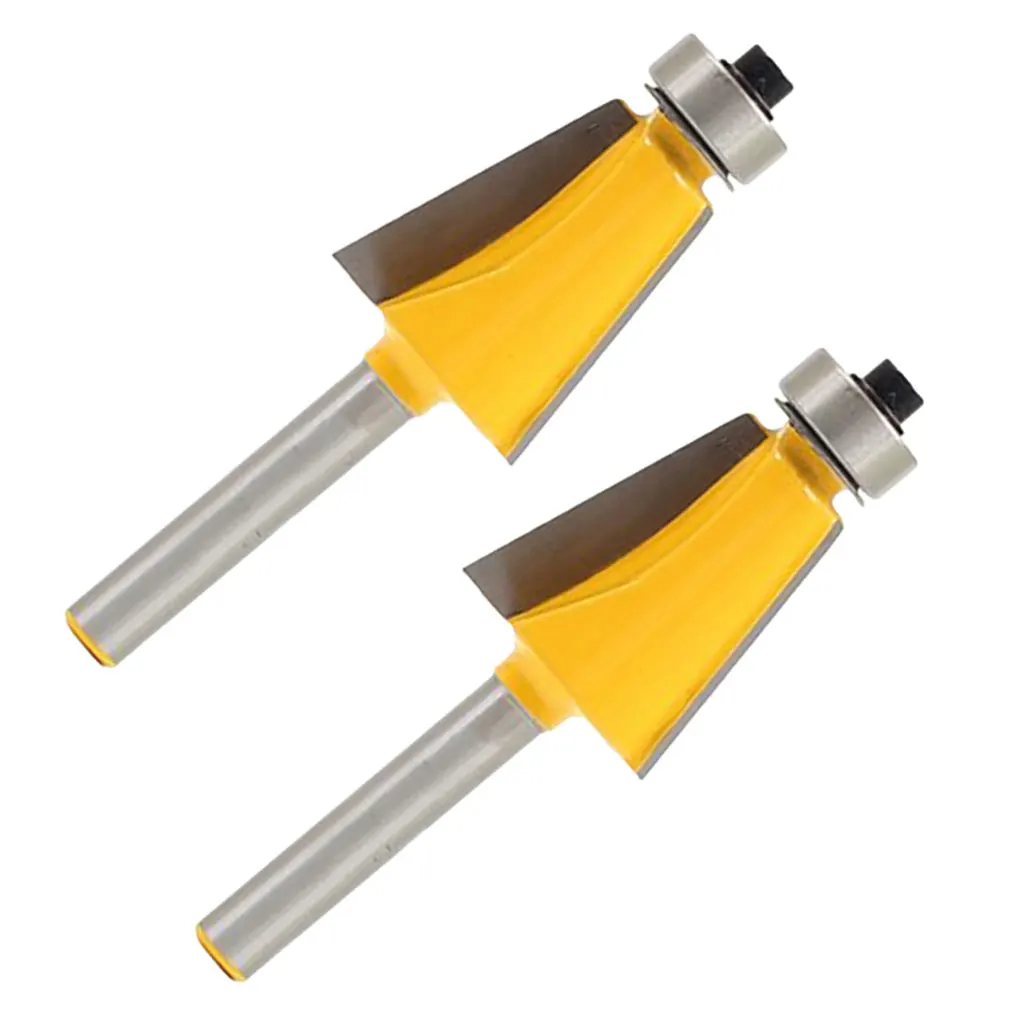 Chamfer Edging Cutter 11.25 Degree Carbide 8mm Shank Precision Wood Router Bit for Office Cabinets Shelves
