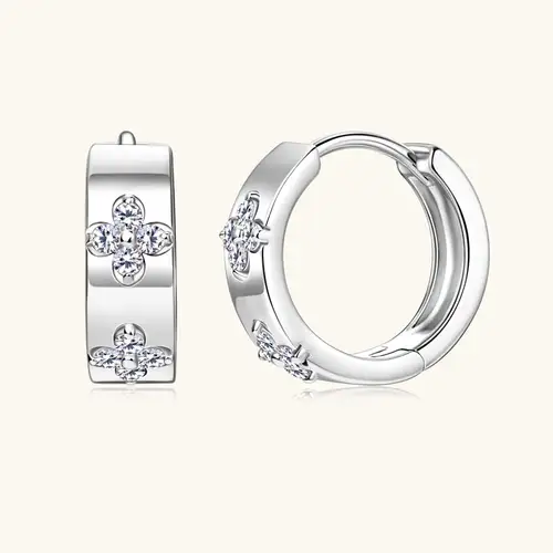 OXTAO Certified Moissanite Lucky Four-leaf Necklaces Earrings Bracelet for Women 100% S925 Silver Jewelry Accessory Sets - Image 38