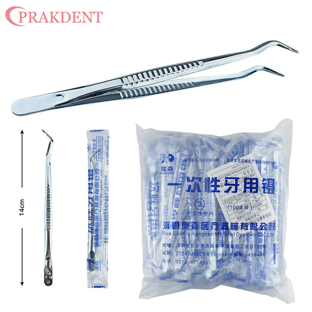 Disposable Dental Plastic Tweezers Medical Tweezers Tools Forceps for Dentist Clinic Dental Instrument Individually Packed 100pc