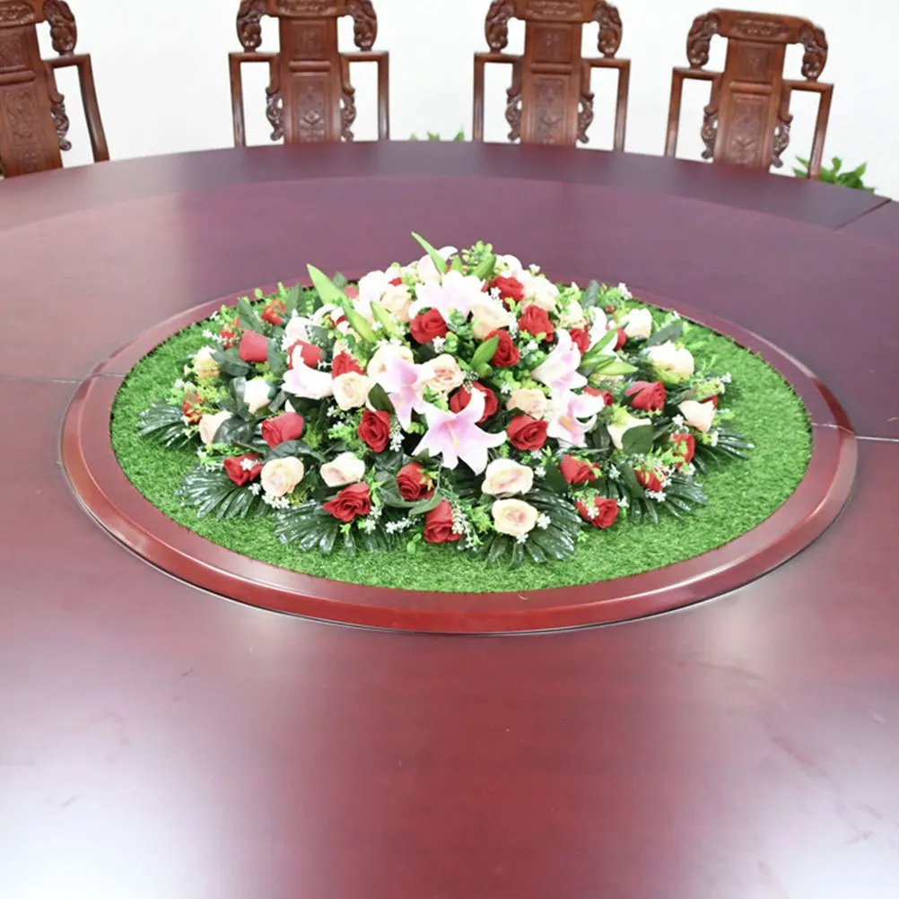 جولة العشب الاصطناعي الجدول حصيرة وهمية العشب السجاد لطاولة الطعام ديكور القهوة اكسسوارات المطبخ المفارش في الهواء الطلق