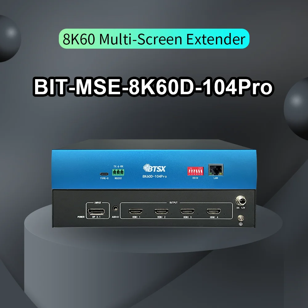 8K to 4K Multi Screen Converter for Museum Exhibition 1DP 4HDMI Output Zero Stretch Splicing 16KV Anti Static
