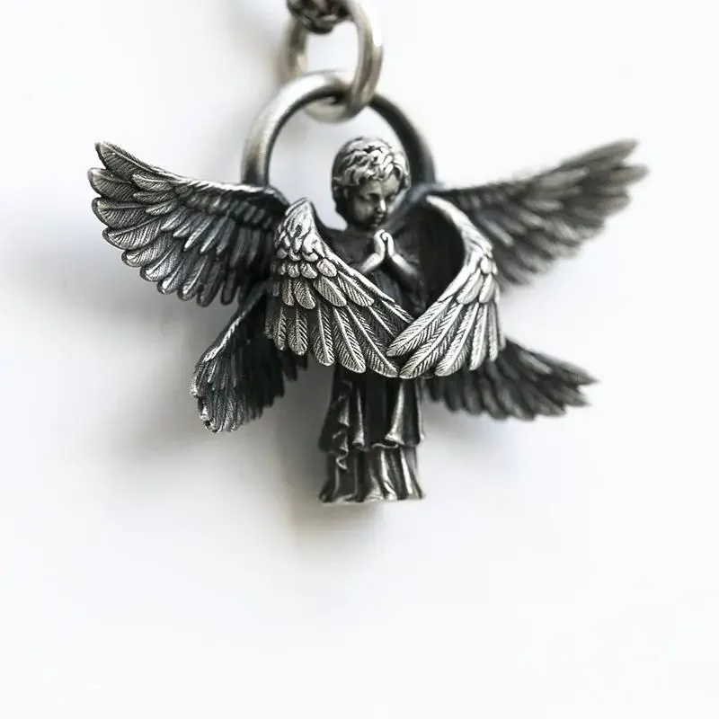 Retro Anime Seraphim Pendant Necklace Men Women Fashion Lucky Amulet Jewelry Gift