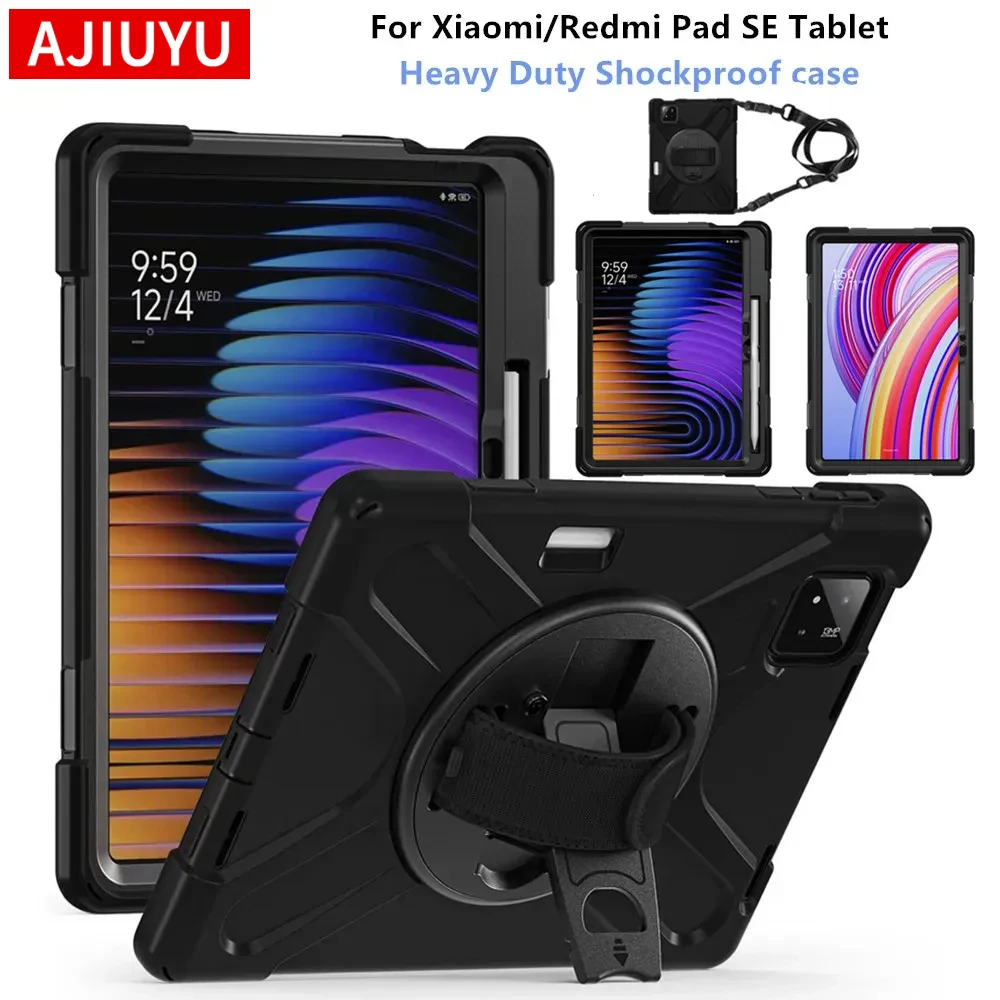 

Для Funda Xiaomi MiPad 7 6 Pro 5 11 11,2 Чехол Redmi pad SE 8,7 Pro 12,1 дюйма Противоударный прочный силиконовый чехол-подставка для планшета