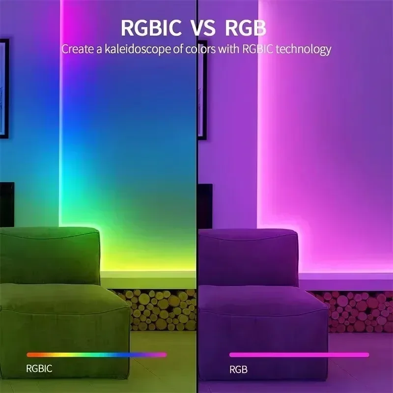 LED Neon Strip Light Bluetooth APP Control Light Strip DIY Shape Flexible Pickup Light Strip of Outdoor Garden Decor