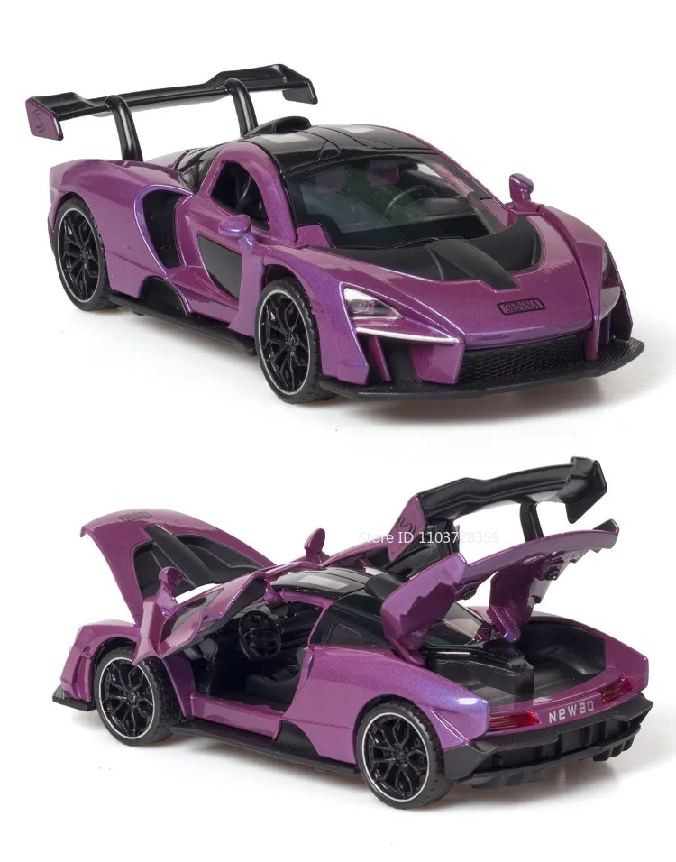 1:32 720S Senna Modell Spielzeug Sportwagen Legierung Druckguss Sound Licht Exquisite Innen Zurückziehen Supercar Modelle für Kinder präsentiert – Detail 24
