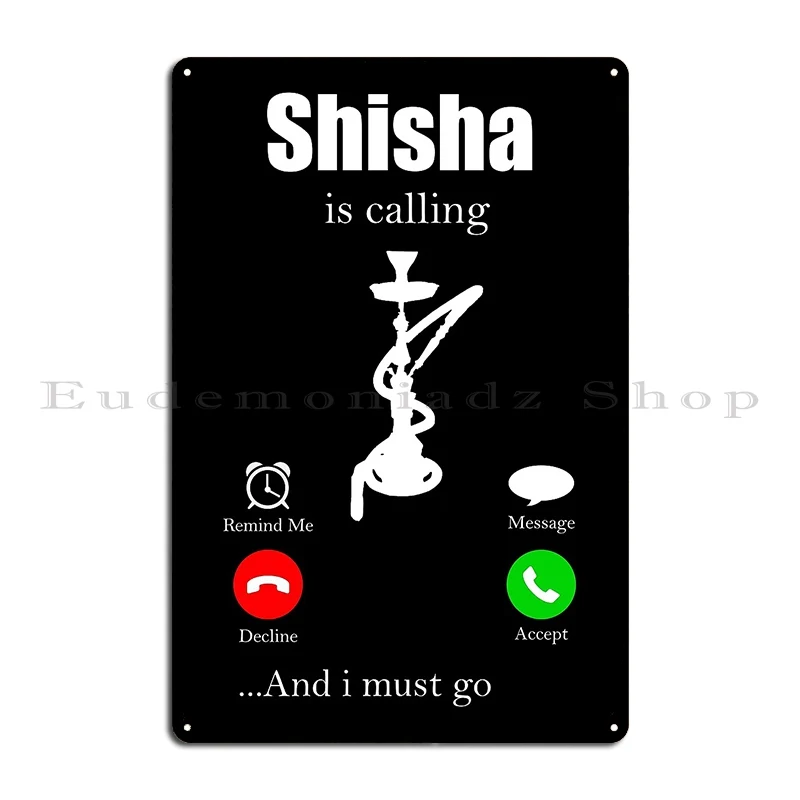 Hookah Tshirt Mens Womens Hookah Whistle Metal Sign Club Bar Club Kitchen Design Pub Iron Tin Sign Poster