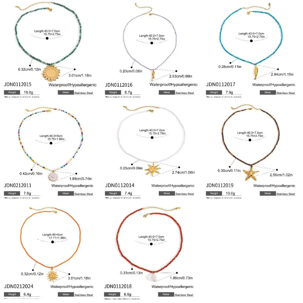 Collar con colgante de estrella de mar de acero inoxidable a la moda, estilo de vacaciones en el océano dorado, collar de gota de Metal, cadena de suéter de sol con cuentas para playa