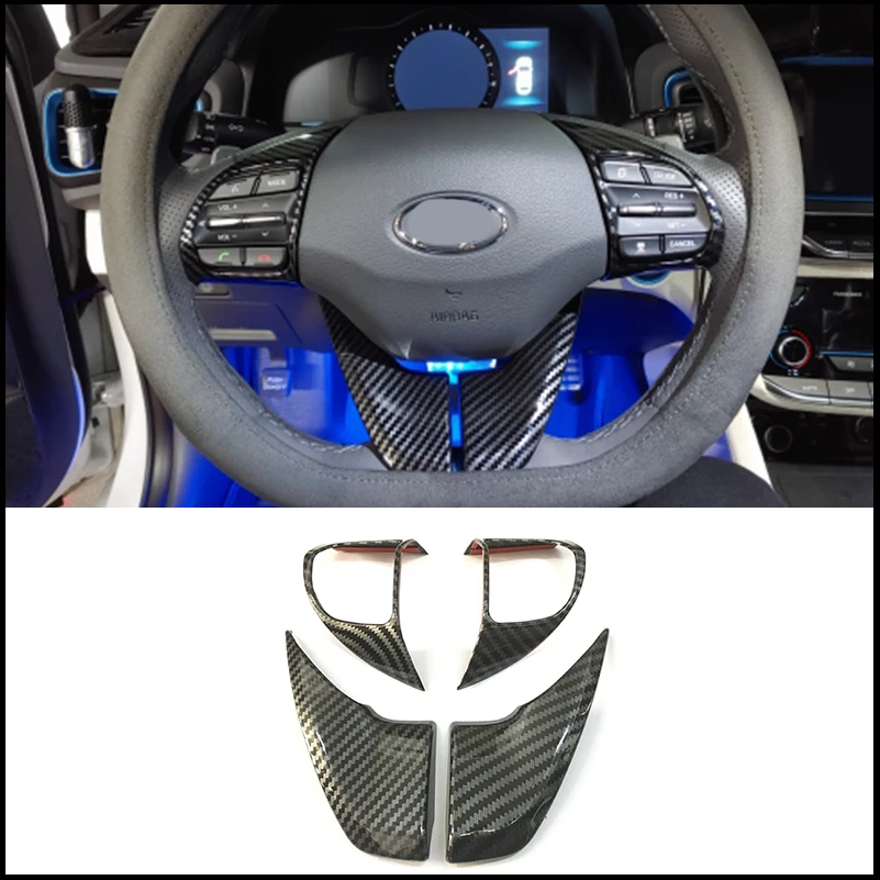 Car Styling For Hyundai Elantra Sport 2016 2017 2018 Steering Wheel Cover Trim Button Switch Decorate Molding Auto Accessories