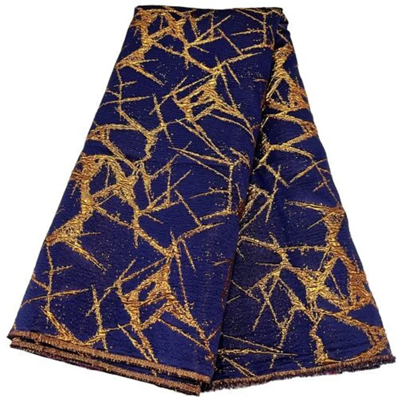 

Royal Blue African Brocade Jacquard Lace Fabric 2023 High Quality Embroidered French Tulle Lace Fabric For Nigerian Party Sew