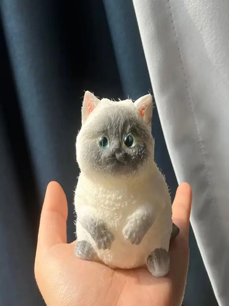 Jouets à presser doux en Silicone pour chat, avec Surface floquée, anti-Stress, à rebond lent, pour adultes et enfants, nouvelle collection