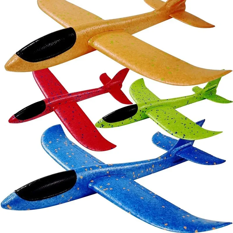 Foam Glider Airplane Toys Aircraft Hand Throwing Planes 48cm Flying Aeroplane Model Outdoor Sports Toys for Kids Birthday Gift