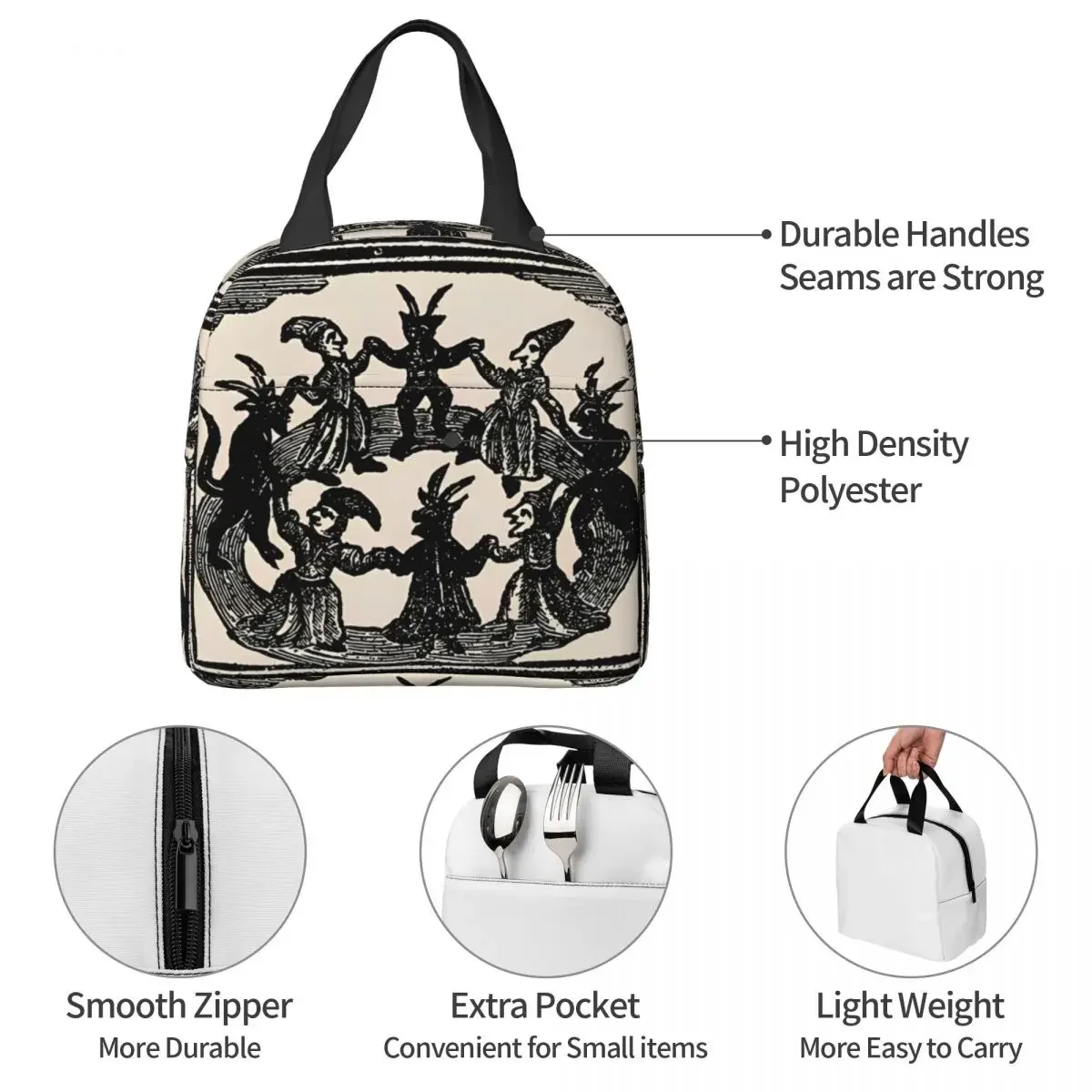 Witches Circle Dance Insulated Lunch Bags Portable Vilify Fever Dream Lunch Container Cooler Bag Tote Lunch Box Travel Girl Boy