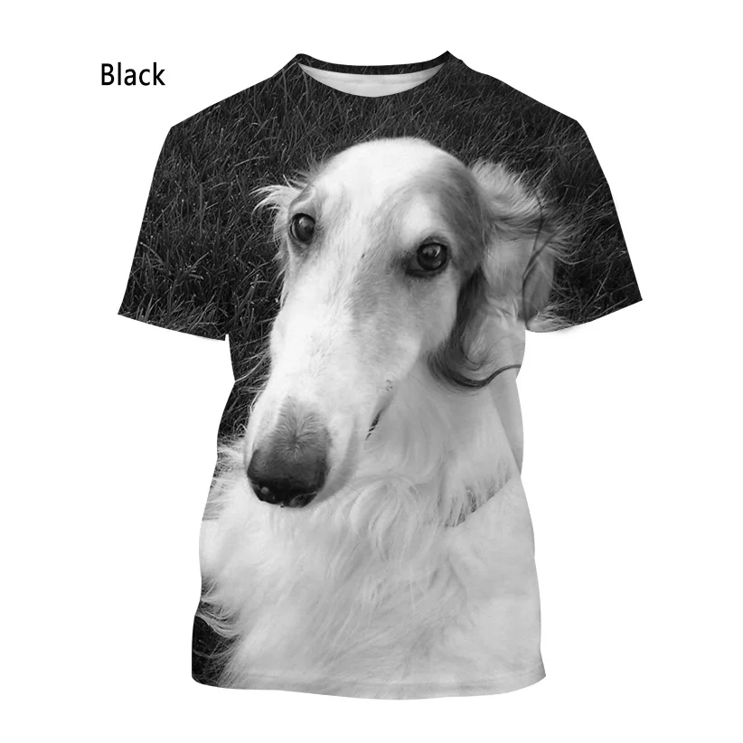 New Fashion Animal Greyhound 3D Printing T-shirt Men\'s and Women\'s Summer Casual Short-sleeved Round Neck Dog Shirt Tops