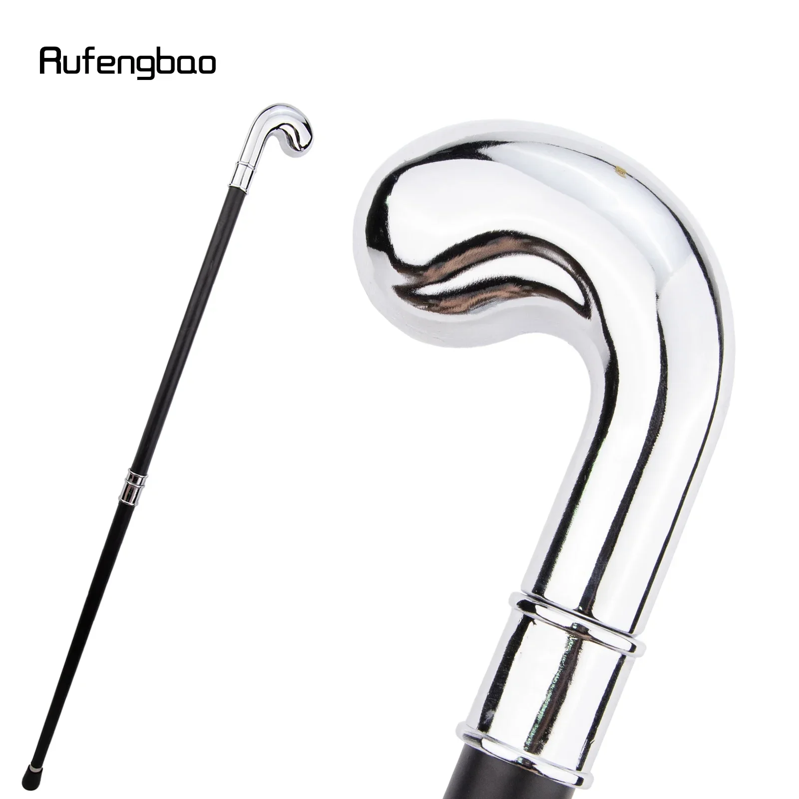 

White Hanger Fashion Walking Stick Decorative Cane Elegant Fashion Cane Cosplay Alloy Crosier Vintage Stick 94cm