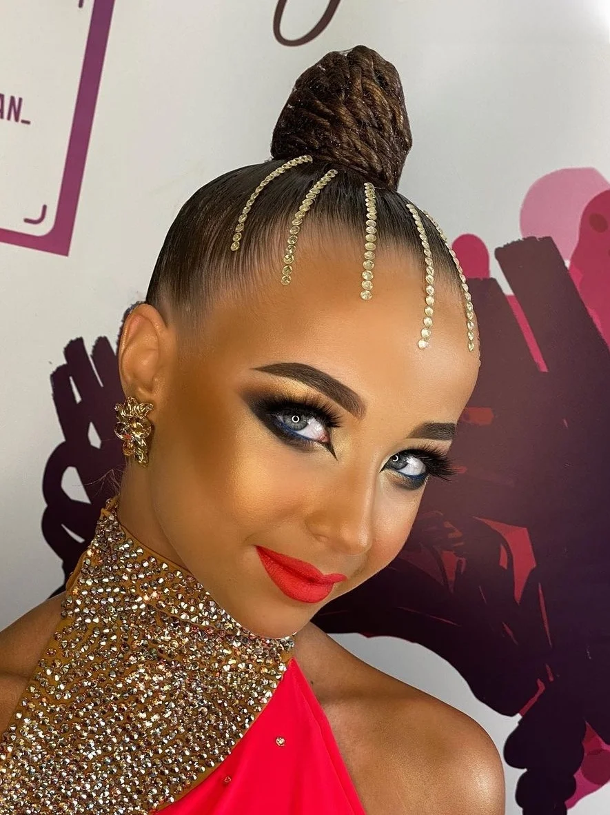 Professional Latin Dance Hair Accessories Resin Hairpin Self-Adhesive Glitter Diamond Standard Ballroom Dance Competition
