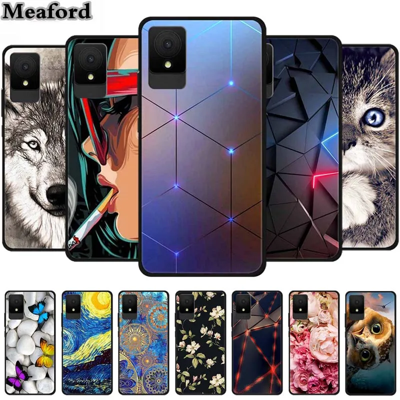 For TCL 501 Case Animals Soft Silicone TPU Phone Cases Back Cover for TCL501 T433D Wolf Shockproof Protector Cool Capa Bumper