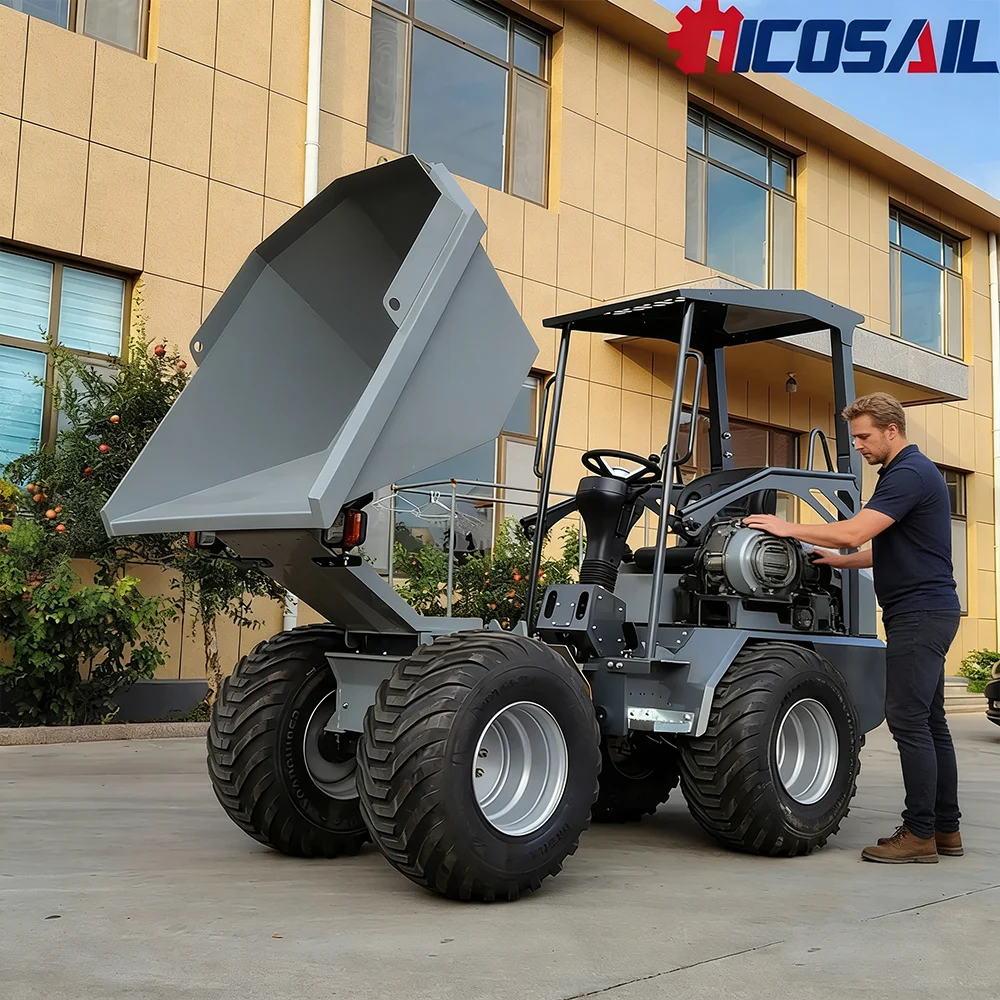 

D130 Wheel Dumper Hydraulic Self-Dumping 4WD All-Terrain for Construction Soil Sand Gravel Transport Hauling Loading Dumping