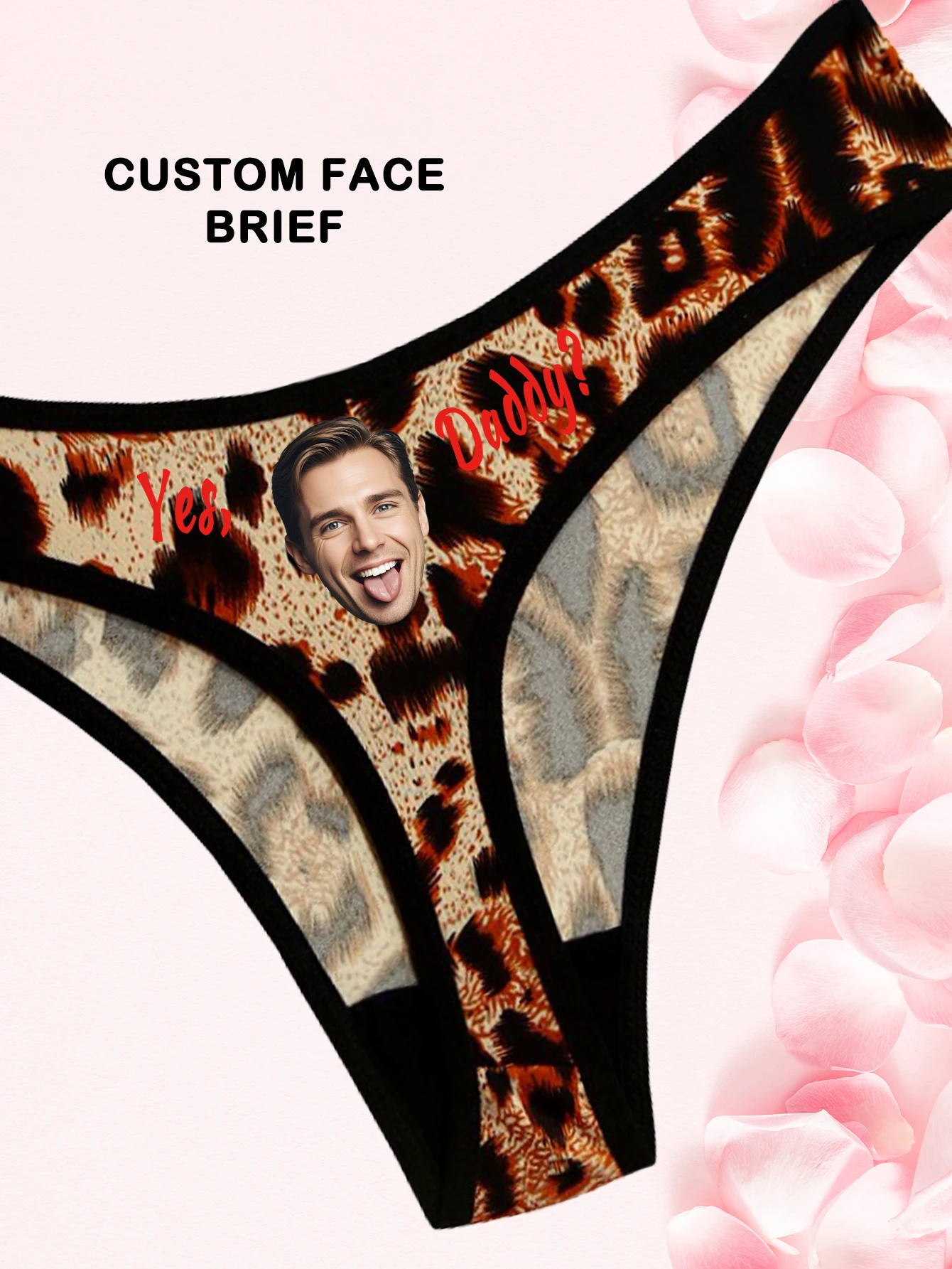 Customizable Sexy Low-Waist Briefs with Couple's Avatars And Love Letter Print for Men Women Perfect for Valentine's Day Christm image 2