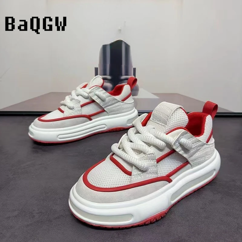 New Designer Men Bread Shoes Wide Sole Couples Unisex Chunky Sneakers Hip Hop Sports Shoes Lace Up Skateboard Tennis Shoes