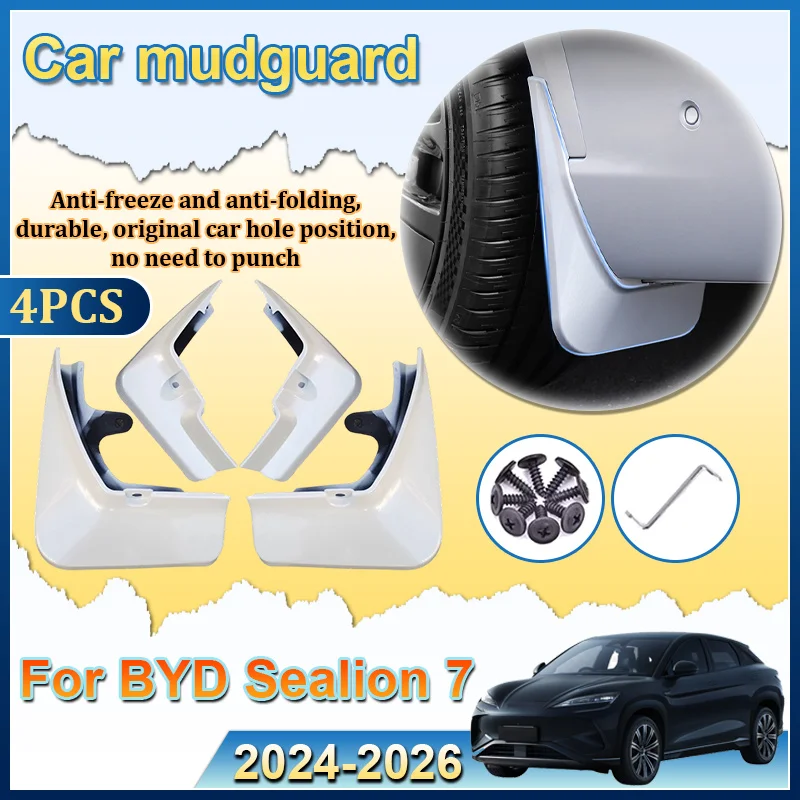 

Автомобильные брызговики для BYD Sealion 7 2024 2025 2026 BYD Sealion 07 EV, аэрозольная краска для выпечки, брызговики, расширители, автомобильные аксессуары