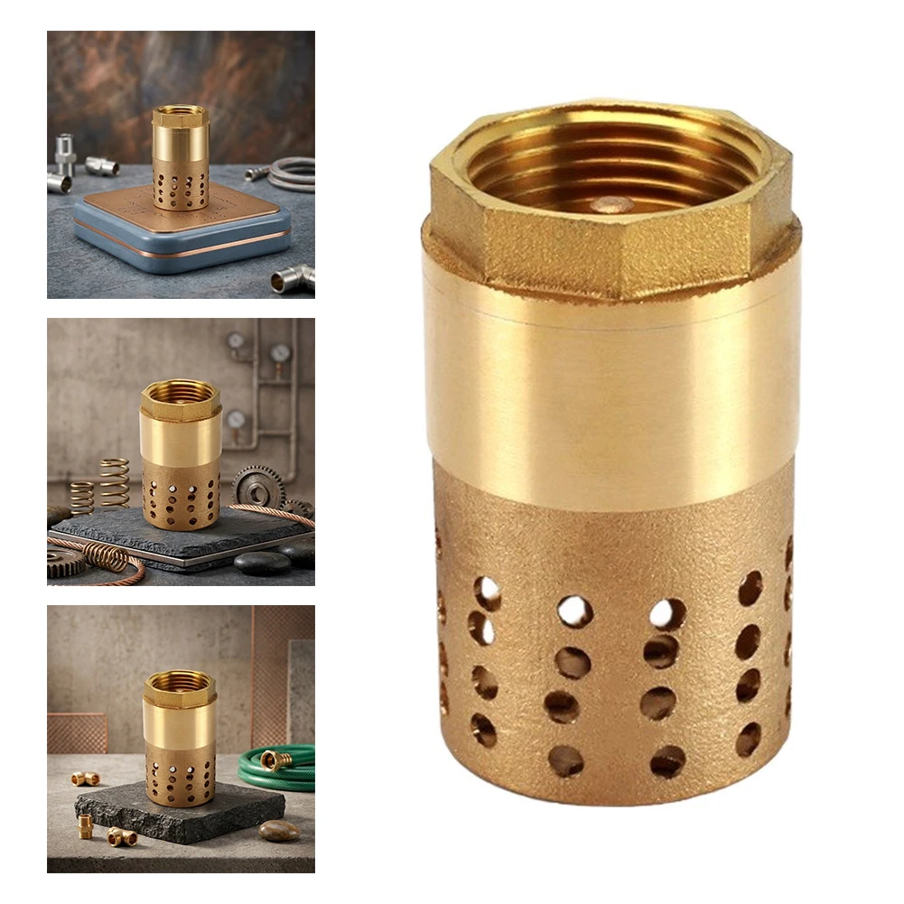 For Garden Irrigation 1 Inch Brass Foot Valve Foot Valve With Mesh Filter Debris Blocking Filter Standard NPT Thread