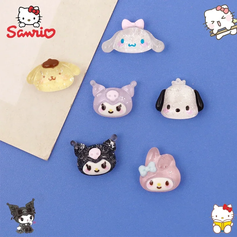 

Sanrio Kuromi Cinnamoroll миниатюрный узор с плоской задней частью, аппликация, орнамент, ремесло, серьги «сделай сам», аксессуары, подарки на день рождения для детей