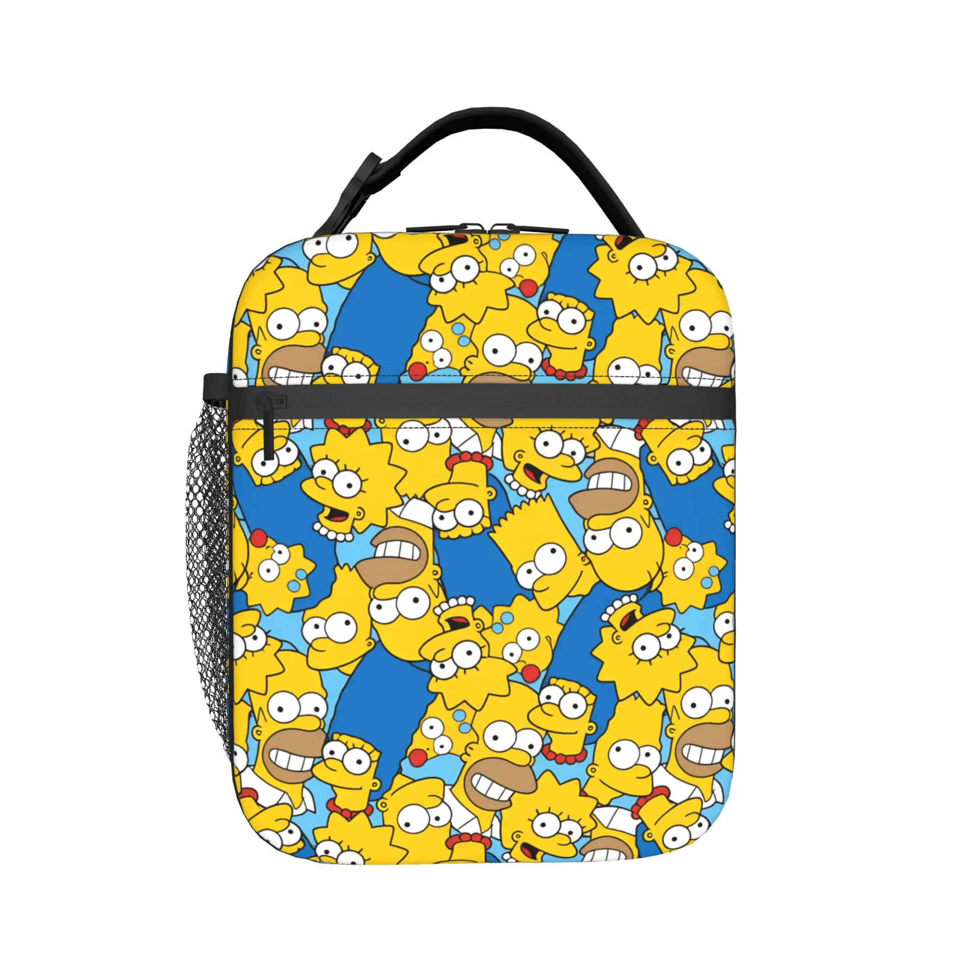 S-Simpsons Characters Print Lunch Bag For Child Designer Lunch Box Fashion Outdoor Picnic Cooler Bag Oxford Thermal Lunch Bags