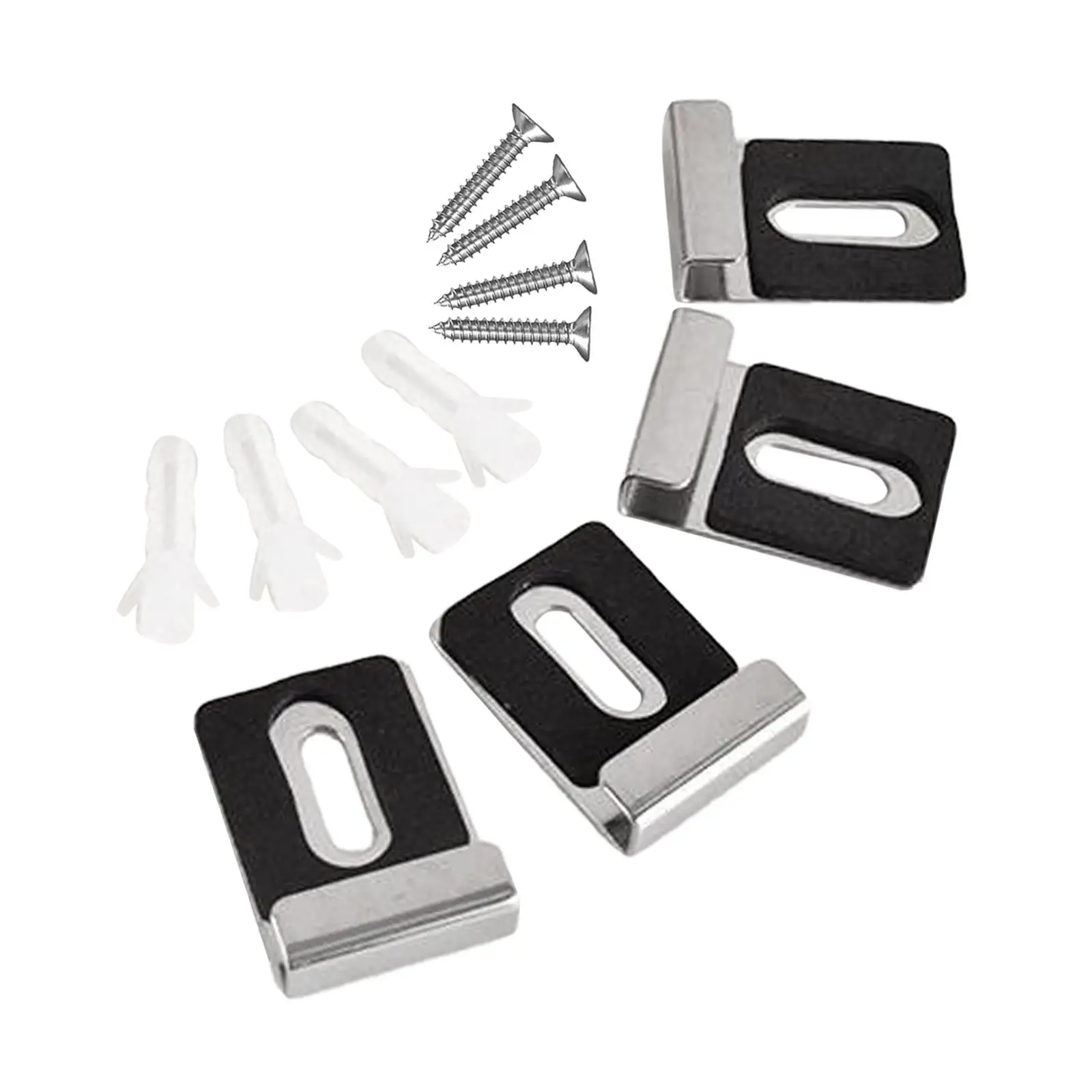 4x Mirror Holder Clips Kits Multipurpose Mirror Hanger Hardware with Screws for Frameless Mirror Billboard Displays Tile Display