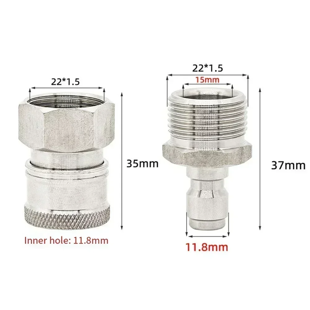 High Pressure Nozzle Pressure Washer Quick Connector Outdoor Cleaning Tasks High Pressure Cleaning Accessories Leak-proof Design