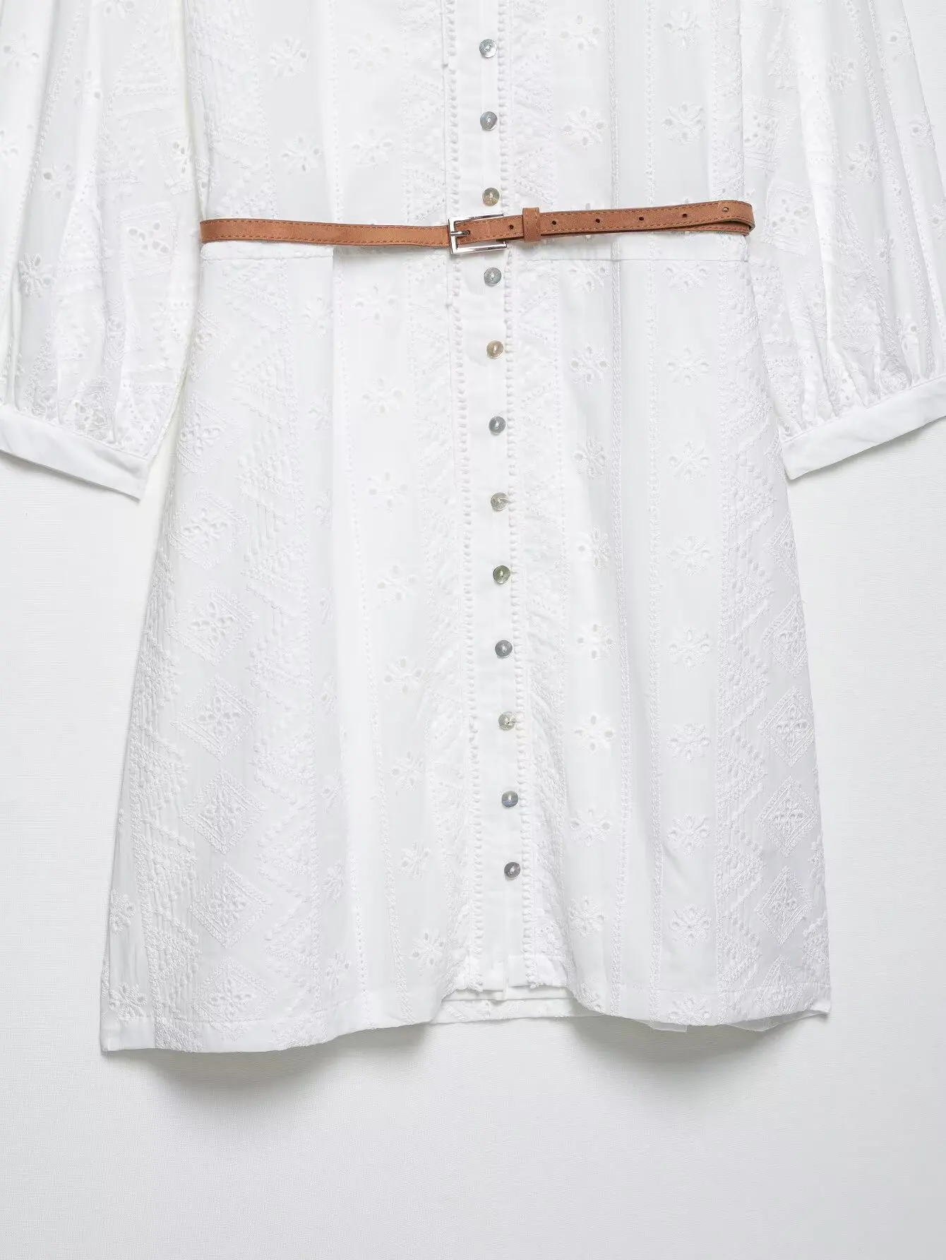 PB&ZA2025 Mini abito stile moda con ricamo cavo da donna nuovo estivo