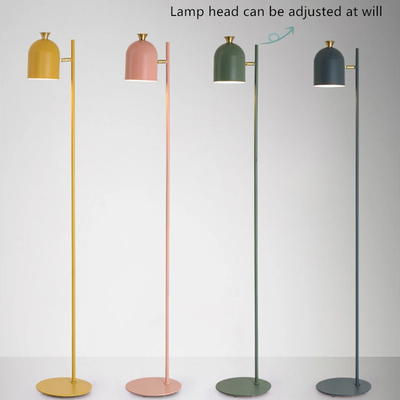 Modern Floor Lamp Colorful Minimalist Iron Floor Lamps For Living Room Bedroom Nordic Home Decor Light E27 Bedside Standing Lamp