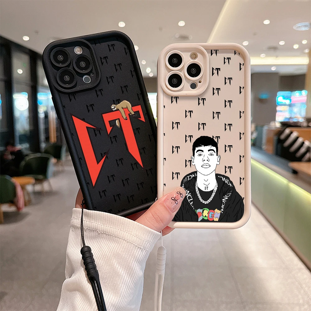 Etui na telefon Rap Natanaels Cano dla IPhone 15 14 13 12 11 Pro Max Mini XR XS 7 8 Plus miękka tylna obudowa TPU z paskiem na rękę