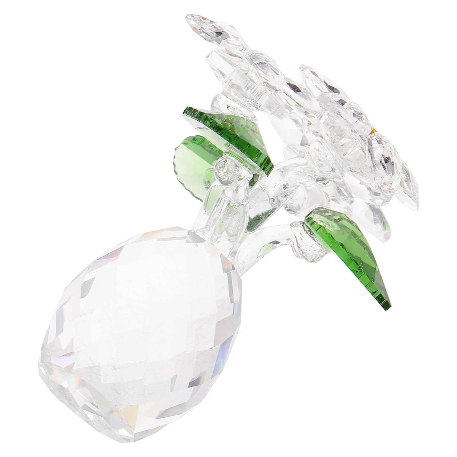 

1Pcs Desktop Flower Vase Ornament Pineapple Shape Compact Crystal Craft Decoration Desktop Flower Decor
