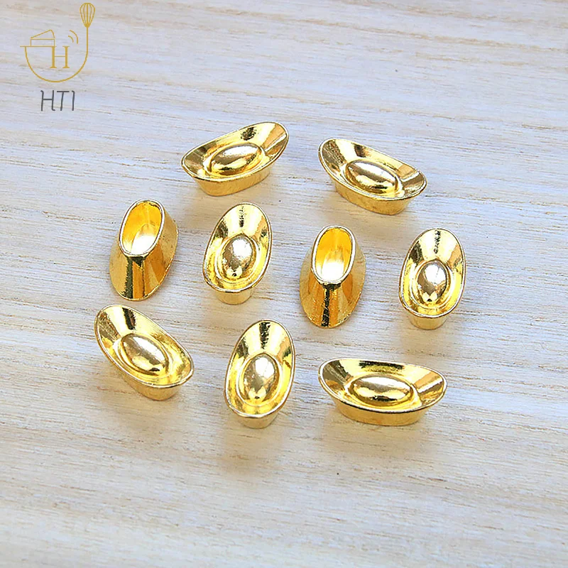 5pcs Ingot Gold Chinese Yuan Bao Wealth Golden Statue Ingots Decor Ornament Decorative Year New Bar Lucky Money Prosperity Figur