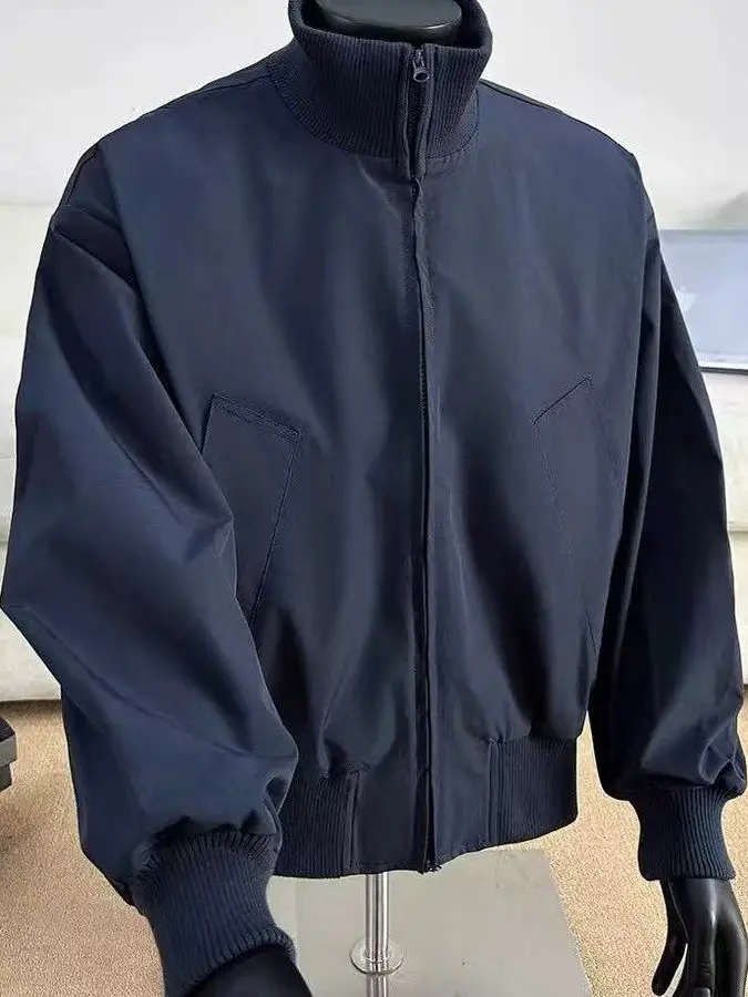 American Retro Stand Collar Flight Jaet Primavera Autunno da uomo ort Sle Casual Versatile Baseball orm Loose Fit Polyest...