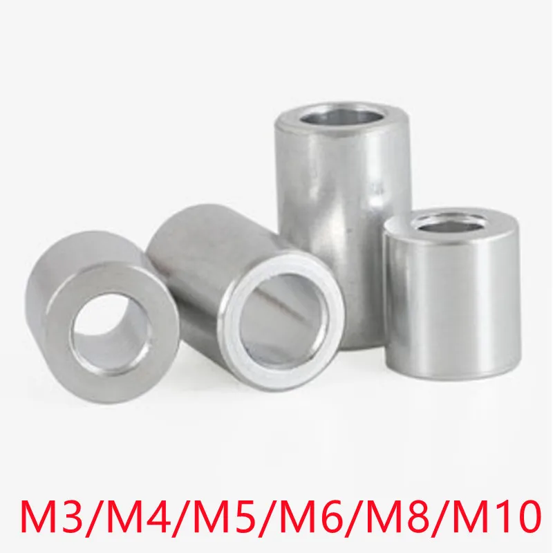 5/20pcs/Lot Aluminum Bushing Gasket m3 m4 m5 m6 M8 m10 aluminum flat washer gasket no thread standoff spacer length 2mm to 16mm