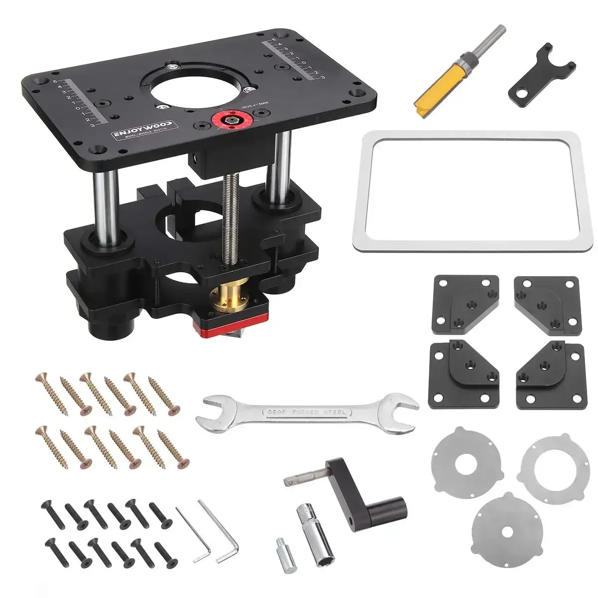 2026 hot sale L Woodworking Router Lift System And Aluminum Top Plate For 65mm 69mm Diameter Motors Workbench Trimmer Engraving