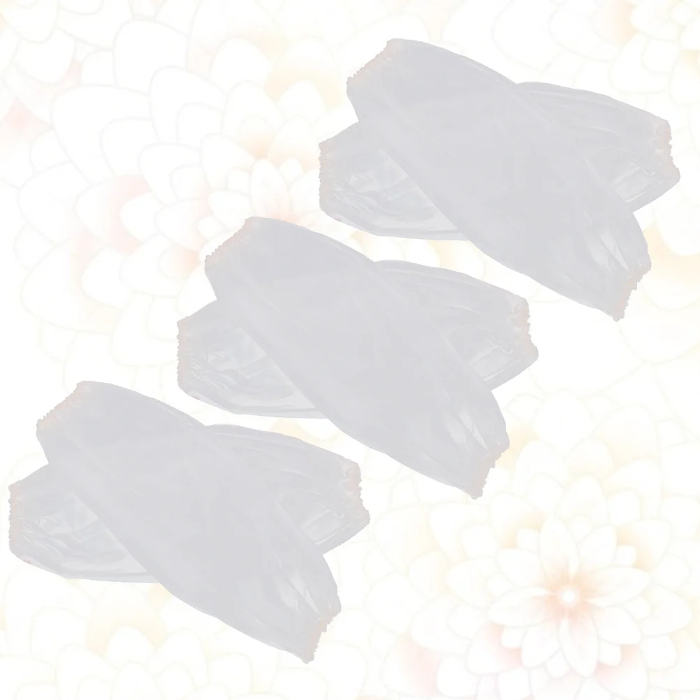 

3Pairs Transparent PVC Oversleeves Elastic Fit Cooking Arm Sleeves Oilproof Kitchen Cleaning Sleeves Protector