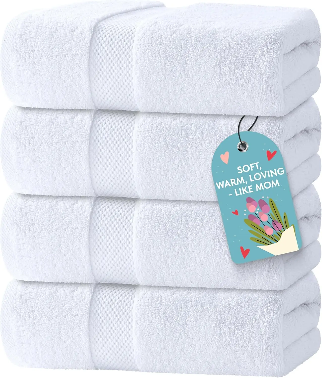 

Luxury 700 GSM Turkish Cotton Bath Towels Set of 4 - Ultra Soft, Highly Absorbent & Quick Dry, 27x54 for Bathroom