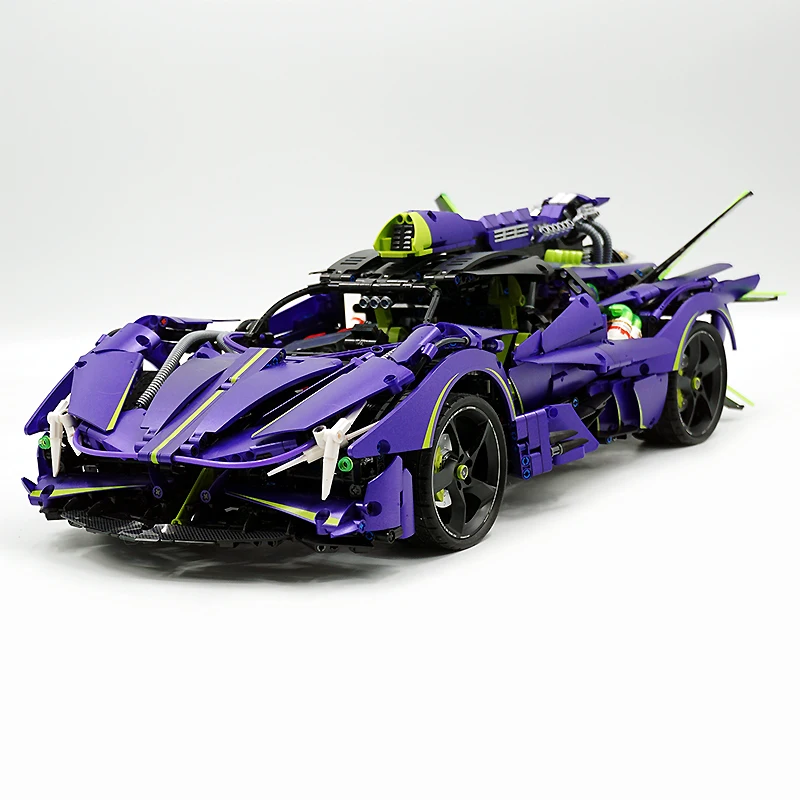 Guly 10614 Technical Purple Plating MOC Super Sprots Car Model Building Blocks Bricks DIY Puzzle Toys Birthday Christmas Gifts