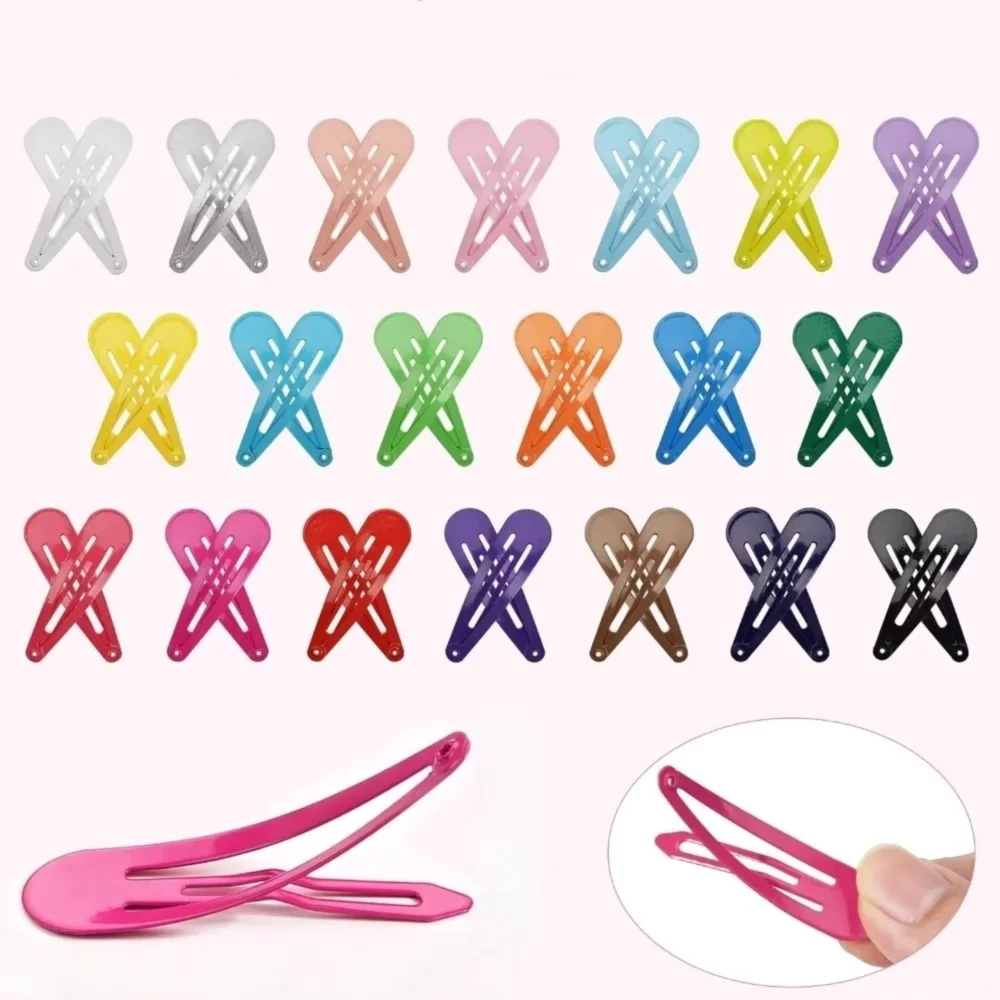 

50PCS Baking Lacquer Candy Color Broken Hair Bangs Clip Glossy Dripping Metal Hair Clips Headdress Barrettes Toddlers