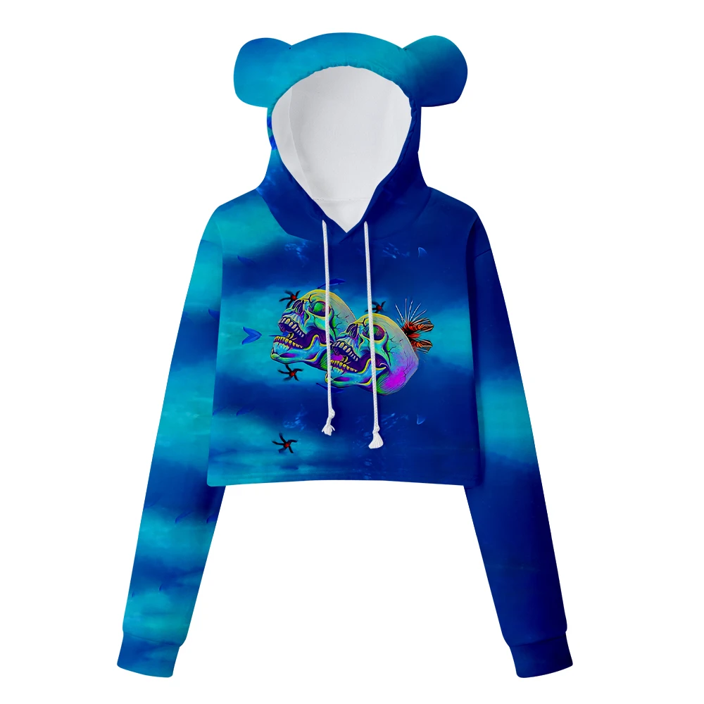 bear ears cropped sweatshirt women's sweater cropped sweatshirt sexy Fashion hoodie sportswear trend5