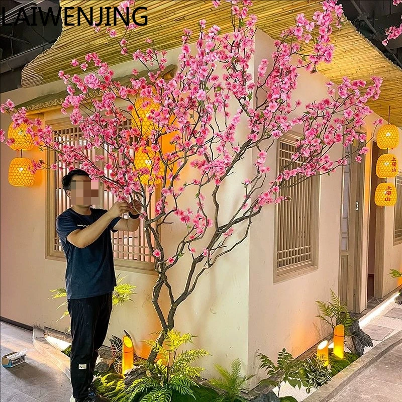HLZ Artificial Peach Blossom Tree New Year Decoration Large Cherry Blossom Tree Hotel Club Indoor and Outdoor Wishing Tree