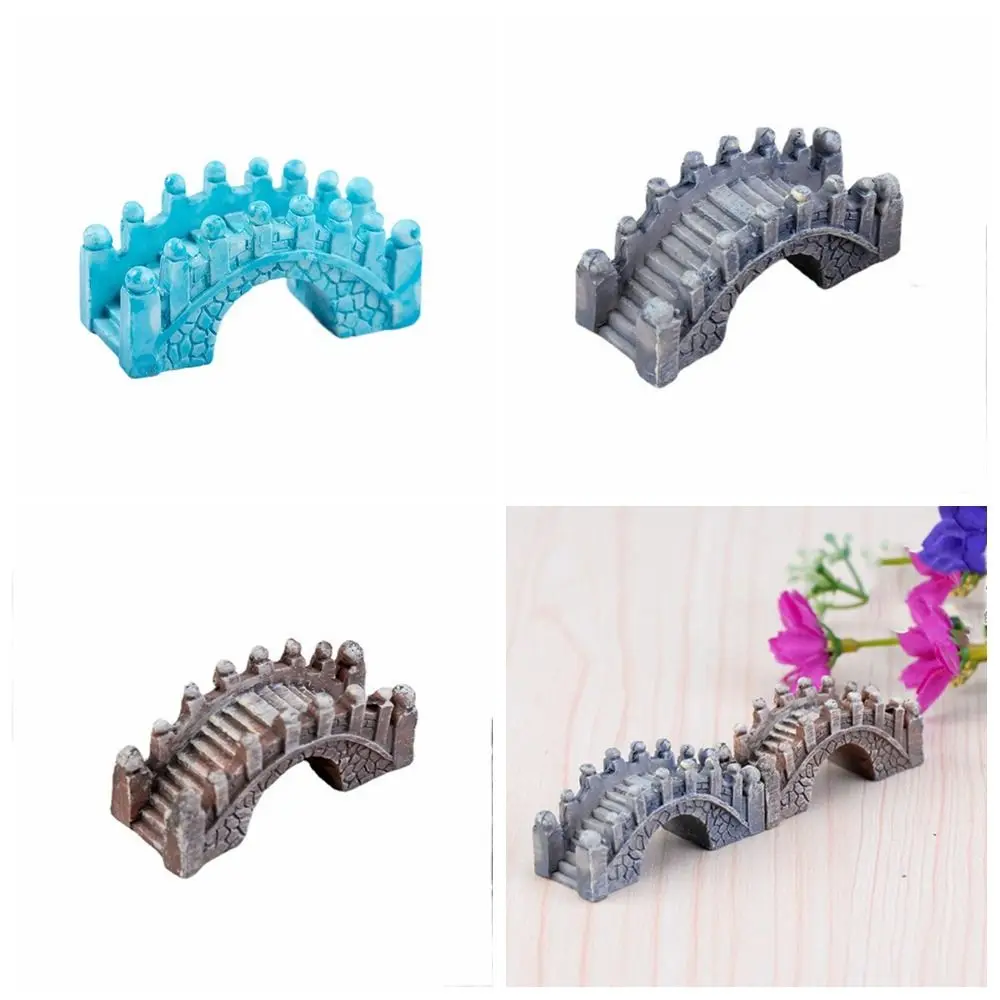 Cute Micro-landscape Resin Bridge Miniatures Resin Craft Court Style Jiangnan Small Bridge Mini Small Bridge Decoration Material