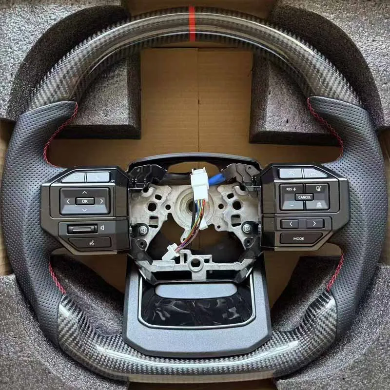 For Toyota Camry Highlander FJ Prado Land Cruiser LC250 Old To New Carbon Fiber Steering Wheel Assembly With Decorative Cover view 5
