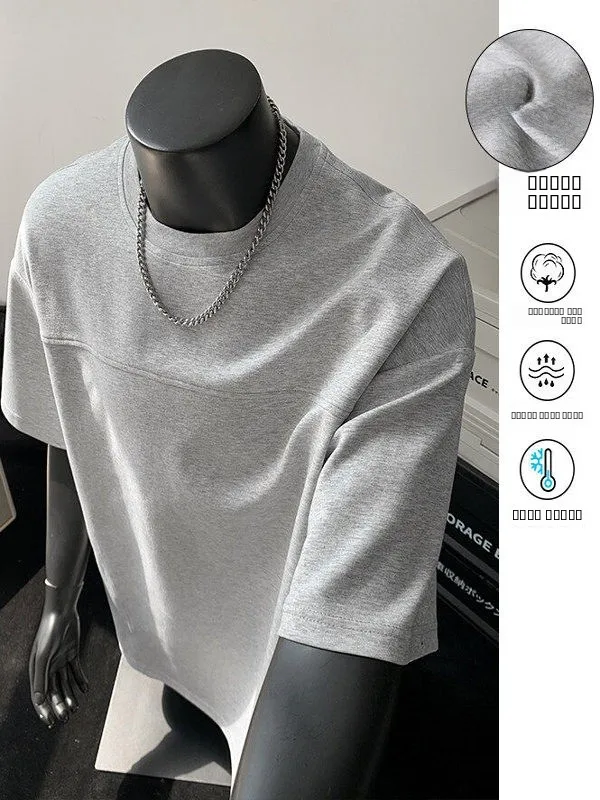 

Мужская летняя футболка из хлопка Mamba, плотность 320 г, модный брендовый дизайн, с маленьким воротником, короткий рукав, американский стиль