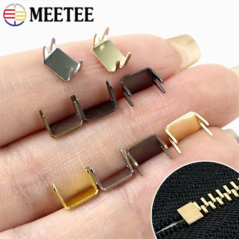 

50/100/200Pcs 3#5#8#10# Metal Non-slip Zip Stopper for Handbags Instant Fix End Lock Tail Clip Repair Kits Hardware Accessories