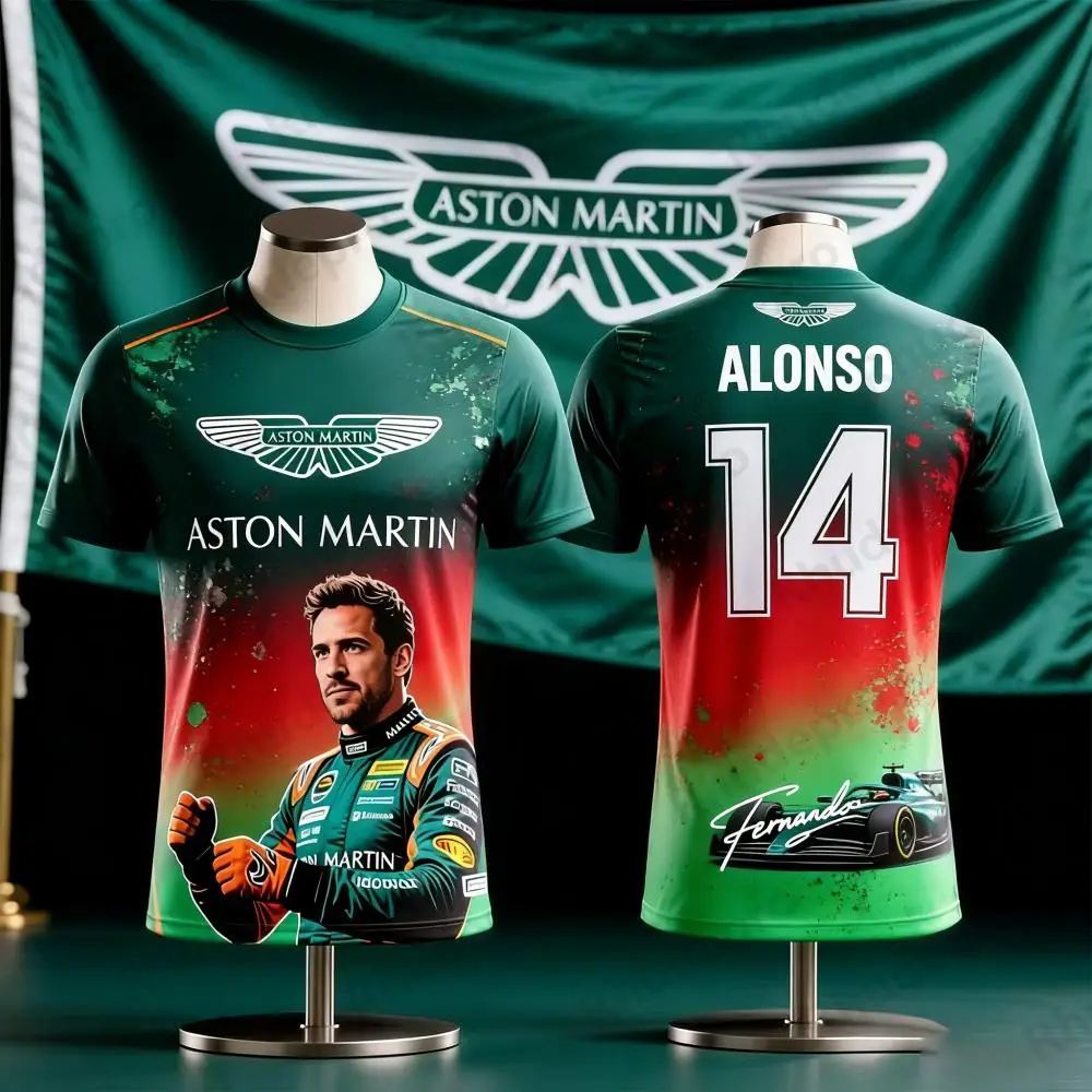 Camiseta Aston Martin 2026 para hombre, camiseta pura de motocicleta, traje de carreras Fernando Alonso 14, fan coleccionable AMR, James Bond